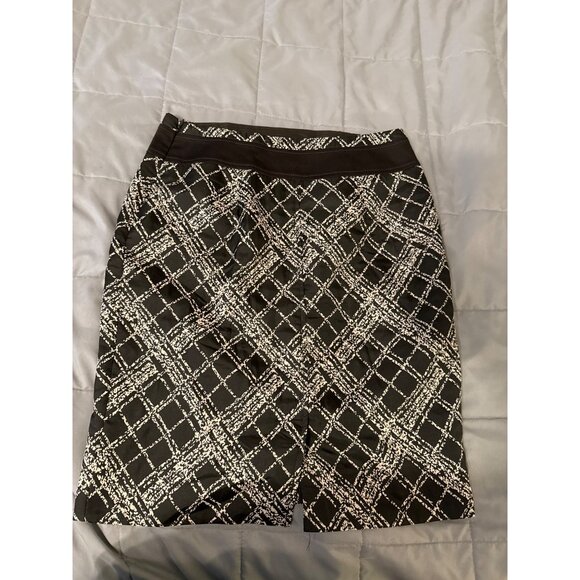 The Limited Womens Black & White Geometric Patterned Skirt With Bow Belt - Size - Picture 2 of 3